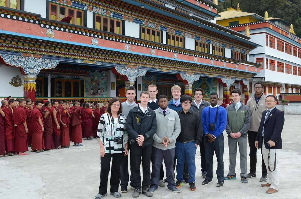 Group at a Tibetan Buddhist monastery in Dali Darjeeling India