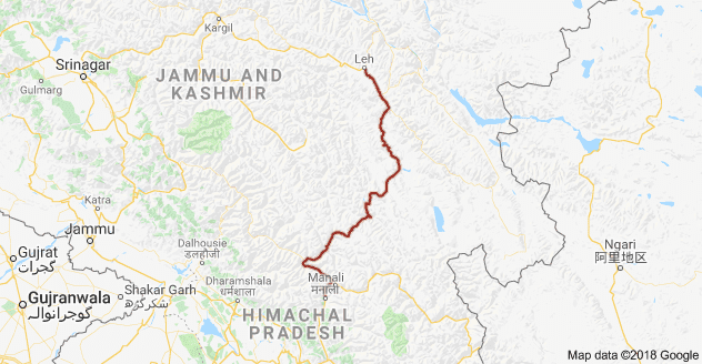 Leh- Manali Route | Google Maps